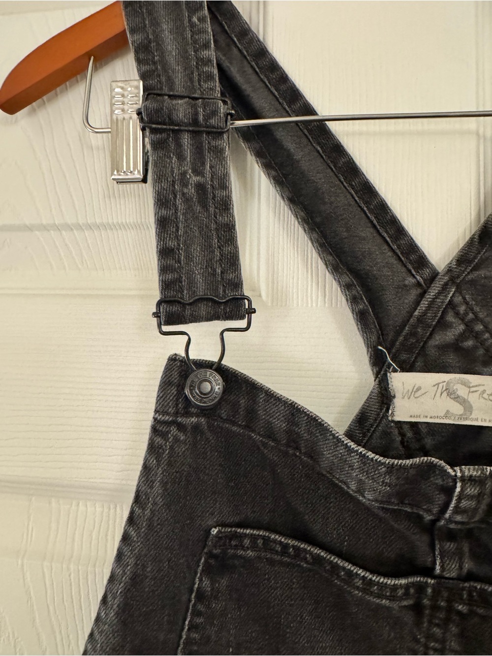 Free People We The Free black denim shortalls in size Small 🖤 - Picture 5 of 8